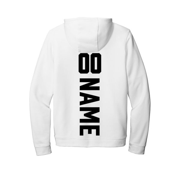 Fleece Pullover Hoodie Travel Baseball White Back