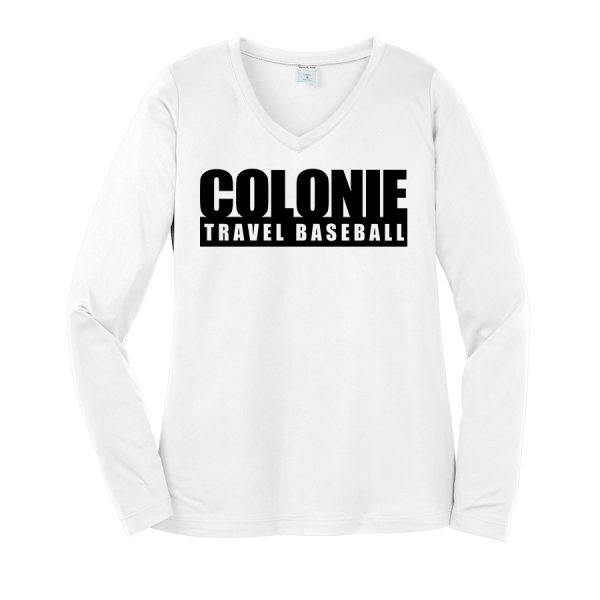 Long Sleeve Performance Cooling Tee Travel Baseball White