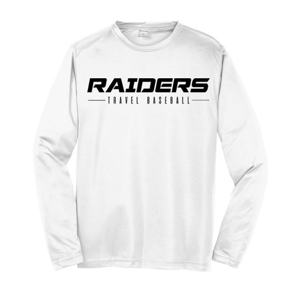 Long Sleeve Performance Cooling Tee Raiders White