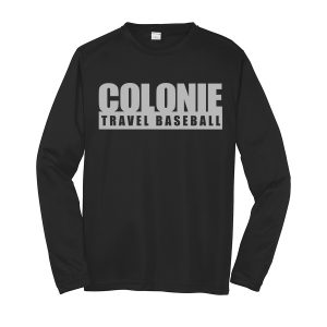 Long Sleeve Performance Cooling Tee Travel Baseball Black