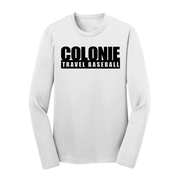 Long Sleeve Performance Cooling Tee Travel Baseball White